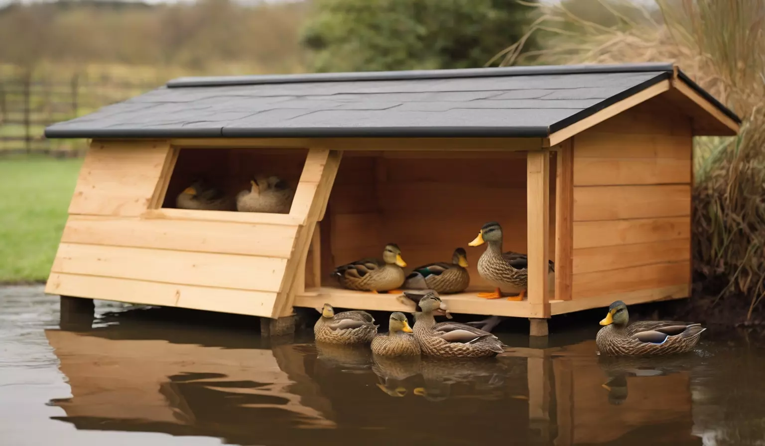 View of 17 Best And Creative Duck House Ideas for Your Garden Pond